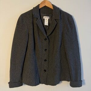 Dark Gray Wool/Cashmere Women's Blazer, Size 42 (10/12), Offers Welcome!